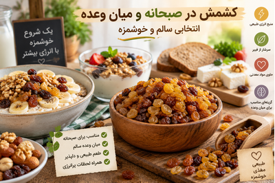 کشمش در صبحانه و میان وعده