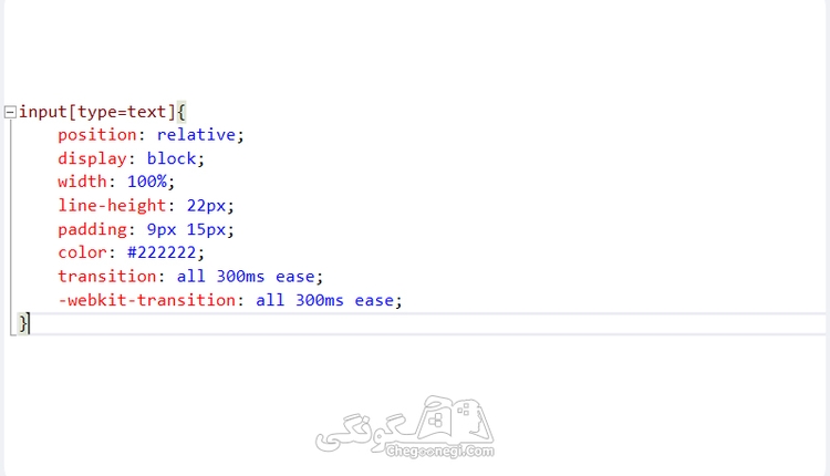 چگونگی دادن css به تمامی سلکتور های input با type text
