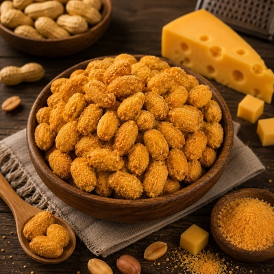بادام زمیننی روکش دار آستانه اشرفیه |  تازه و با طعم پنیری | 500 گرمی