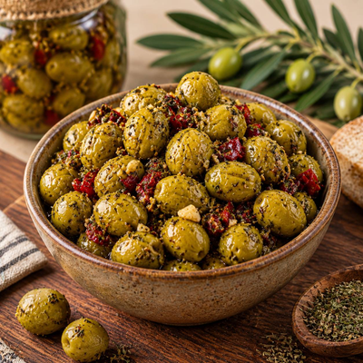 زیتون پرورده مخصوص با گردوی فراوان 2 کیلویی