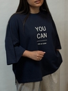 تیشرت باکسی بغل چاک you can قد ۶۵