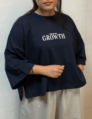 تیشرت کراپ بغل چاک growth