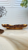 بشقاب چوبی لبه پوستی 