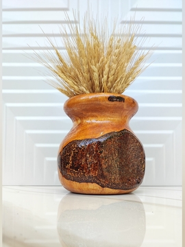 گلدان چوبی لبه پوستی