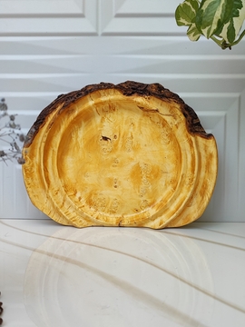 بشقاب چوبی لبه پوستی 