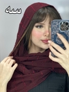شال نخی نوار شکوفه ای کد ۱۴۸ مدل شکوفه