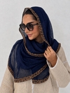 شال توری لبه پلنگی کد sha005