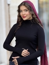 بلوز یقه اسکی فینگر دار مدل آترین