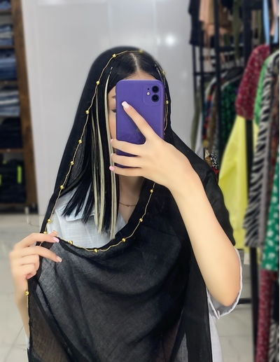 شال لبه مزونی مدل لاله کد ۱۳۸
