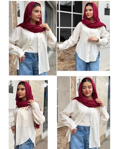 شومیز گلدوزی مدل متینا کد ۷۲۸