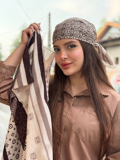 مینی اسکارف کالکشن کرم کد ۱۹۸