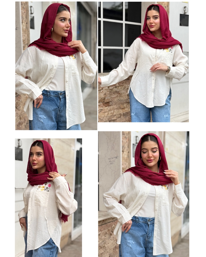 شومیز گلدوزی مدل متینا کد ۷۲۸