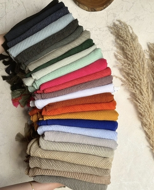شال نخ پنبه پلیسه  وارداتی 