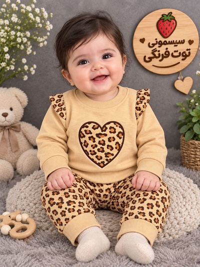 بلوز شلوار قلب پلنگی کد ۱۳۸۳