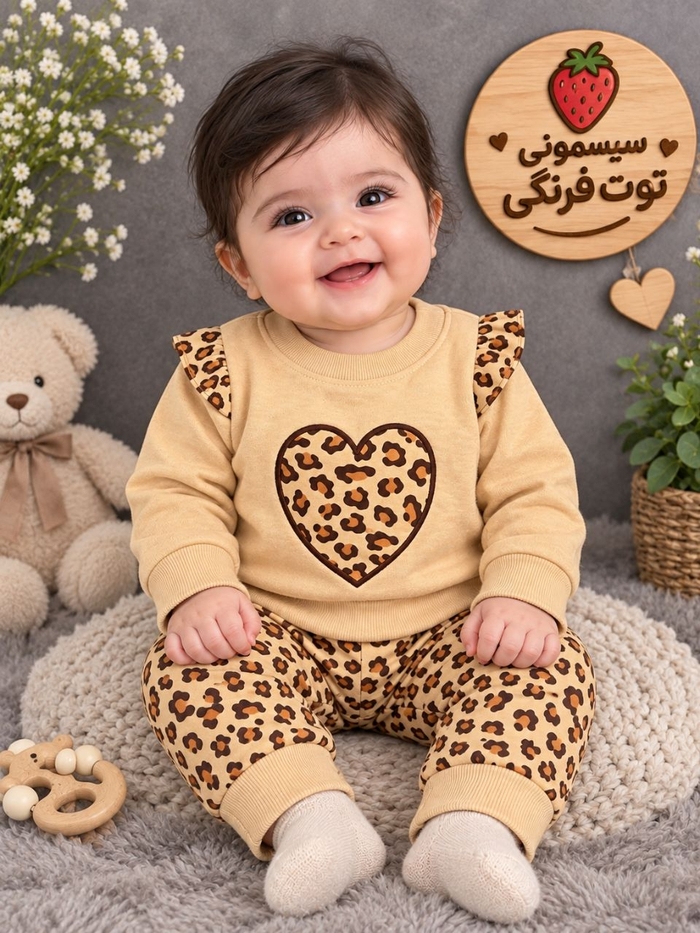 بلوز شلوار قلب پلنگی کد ۱۳۸۳