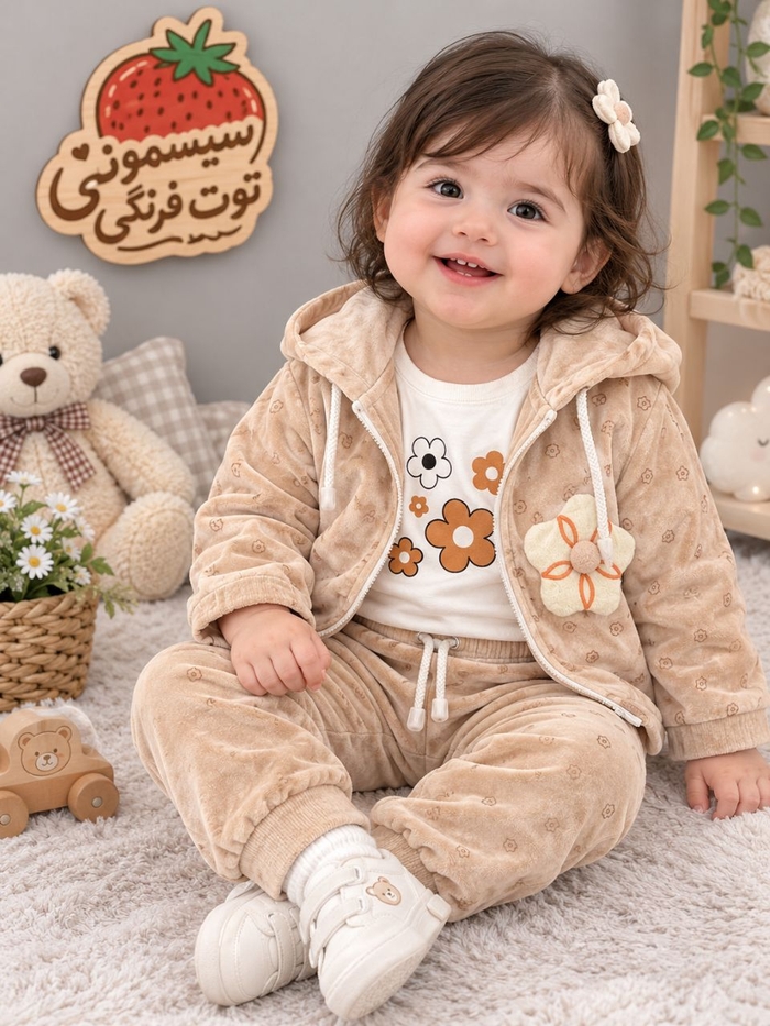 سه تیکه مخمل دخترونه تک گل کد ۱۳۹۳