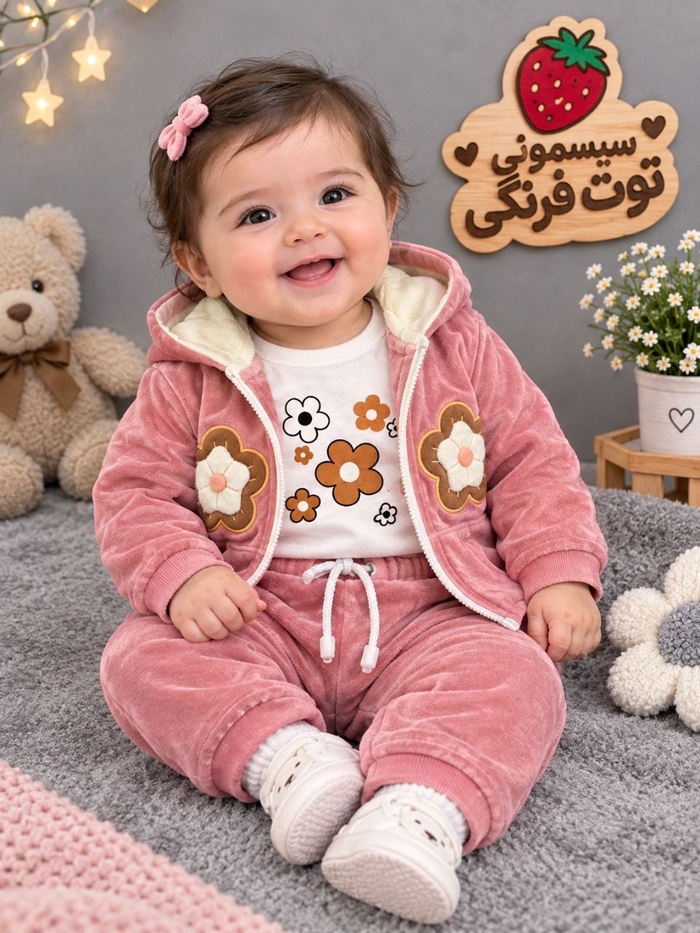 سه تیکه مخمل دخترونه دو گل کد ۱۳۹۳