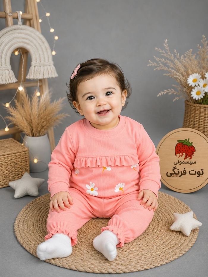 بلوز شلوار گل بابونه کد ۱۳۳۴