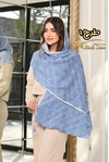شال کریشه نخی آبی 