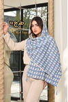 شال کریشه نخی آبی 