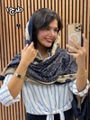 شال مخمل موهر چاپی سورمه ای 