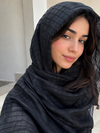 شال نخی پارچه مربعی مشکی