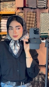 مینی اسکارف نخی سفید مشکی