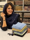 شال مخمل پاییزه سه خط منگوله رنگی