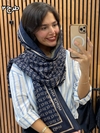 شال مخمل موهر چاپی سورمه ای 