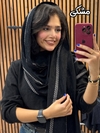 شال مخمل پاییزه سه خط منگوله رنگی
