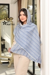 شال کریشه نخی آبی 