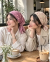 مینی اسکارف نخی نقطه گل