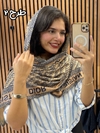 شال مخمل موهر چاپی سورمه ای 