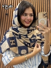 شال مخمل موهر چاپی سورمه ای 