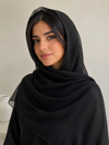 شال حریر کریشه مشکی
