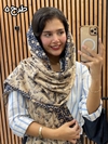 شال مخمل موهر چاپی سورمه ای 