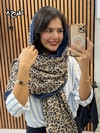 شال مخمل موهر چاپی سورمه ای 