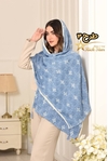 شال کریشه نخی آبی 