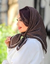 مینی اسکارف نخ پنبه قهوه ای