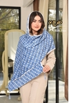 شال کریشه نخی آبی 