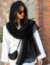 شال حریر تور میله ای دور دانتل