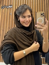 شال نخی پاییزه خطی چهار ریش