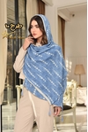 شال کریشه نخی آبی 