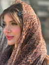شال توری پلنگی دور گان 