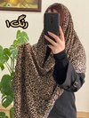 شال نخی پلنگی منگوله دار 