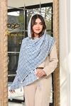 شال کریشه نخی آبی 