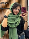 شال مخمل پاییزه سه خط منگوله رنگی