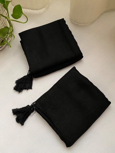 شال نخی درختی تک مشکی
