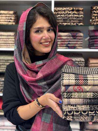 شال مخمل موهر چاپی