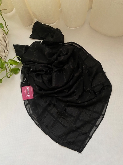 روسری حریر مجلسی نگین دار 